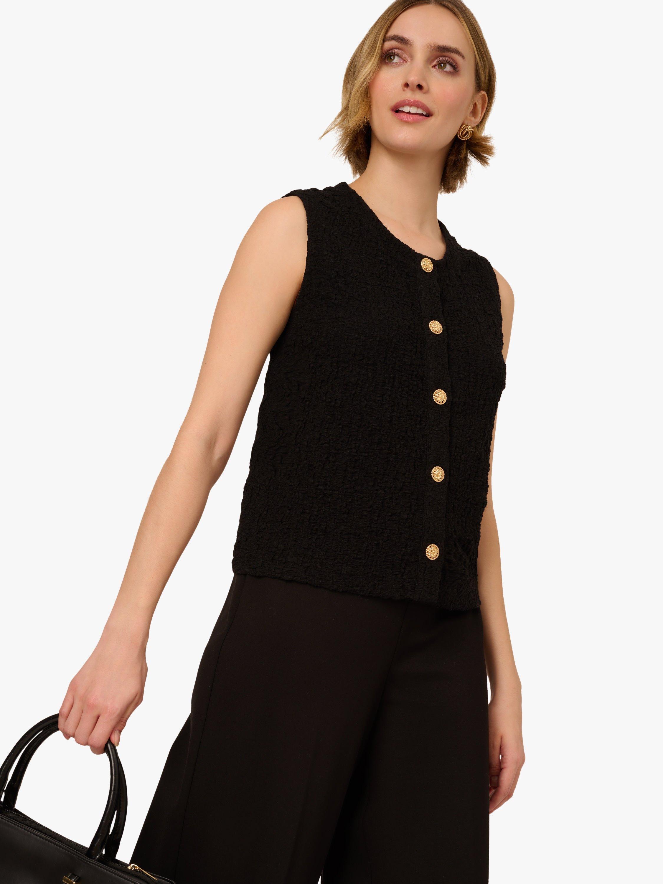 Product image 4 of 7, which shows Adrianna Papell Sleeveless Vest, Black, XS