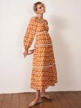Mint Velvet Floral Print Maxi Dress, Orange/Multi