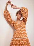 Mint Velvet Floral Print Maxi Dress, Orange/Multi