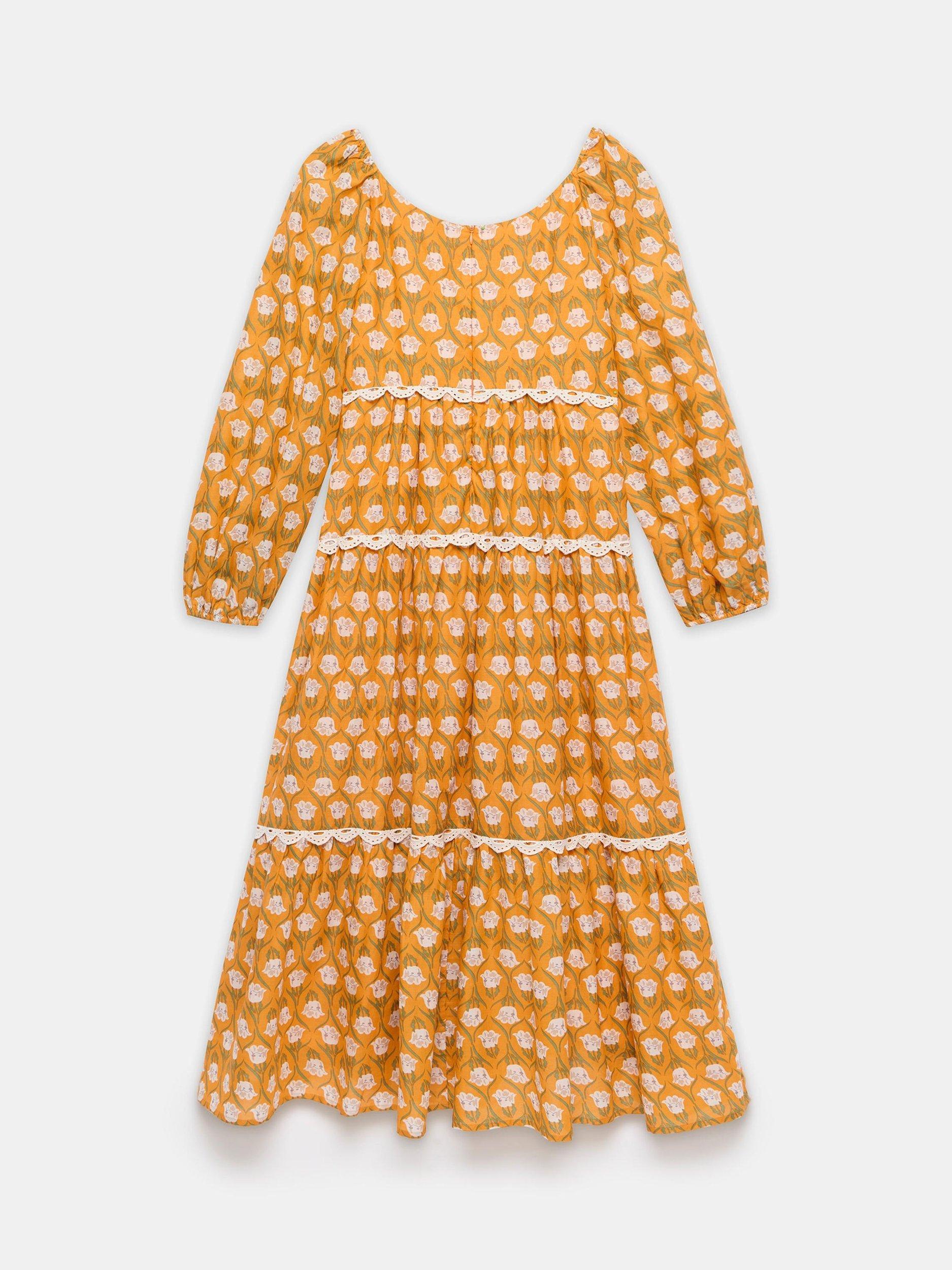 Product image 7 of 8, which shows Mint Velvet Floral Print Maxi Dress, Orange/Multi, 6