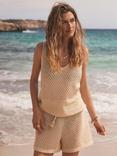 Mint Velvet Gold Metallic Loose Fit Cotton Blend Beach Set, Gold