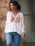 NRBY Nisha Embroidered Butterfly Top, White
