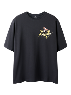 NAME IT Kids' Cotton Short Sleeved Fortnite T-Shirt, Black, Black