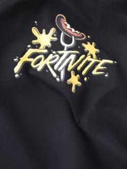NAME IT Kids' Cotton Short Sleeved Fortnite T-Shirt, Black - view 2, Black