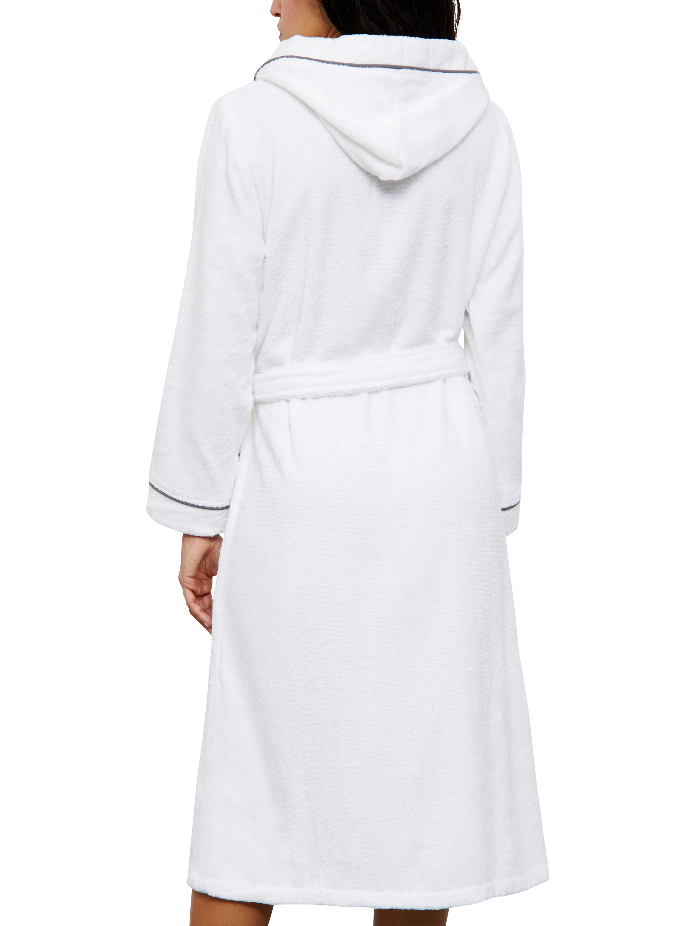 Product image 2 of 3, which shows Femilet Cosy Soft Feel Cotton Towelling Dressing Gown, White, 10