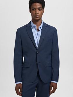 Mango Paris Single Breasted Blzer, Mid Blue