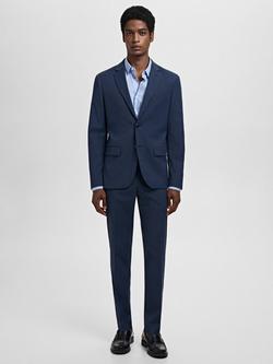 Mango Paris Single Breasted Blzer - view 2, Mid Blue