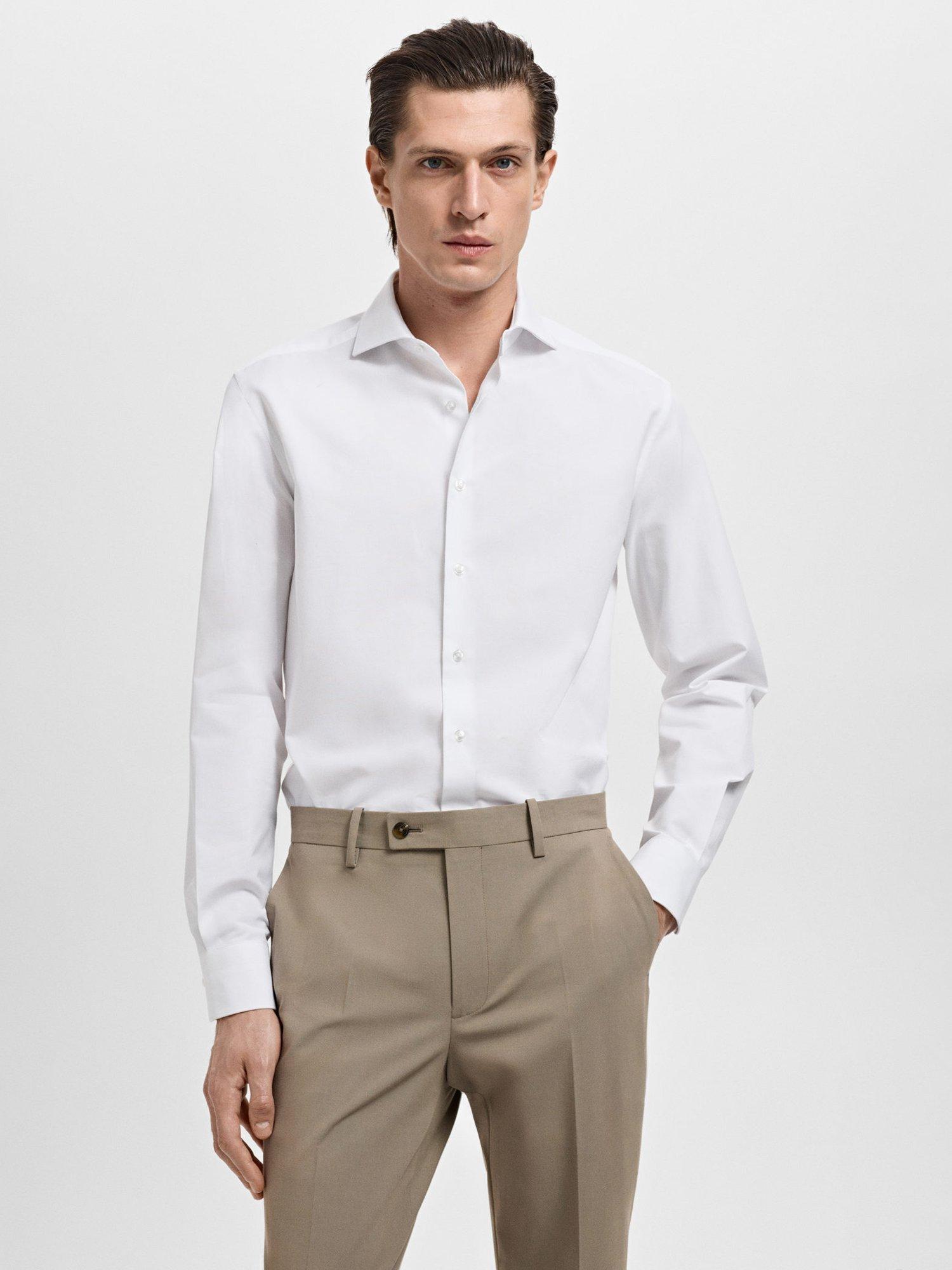 Product image 1 of 8, which shows Mango Alfred Cotton Shirt, White, XS