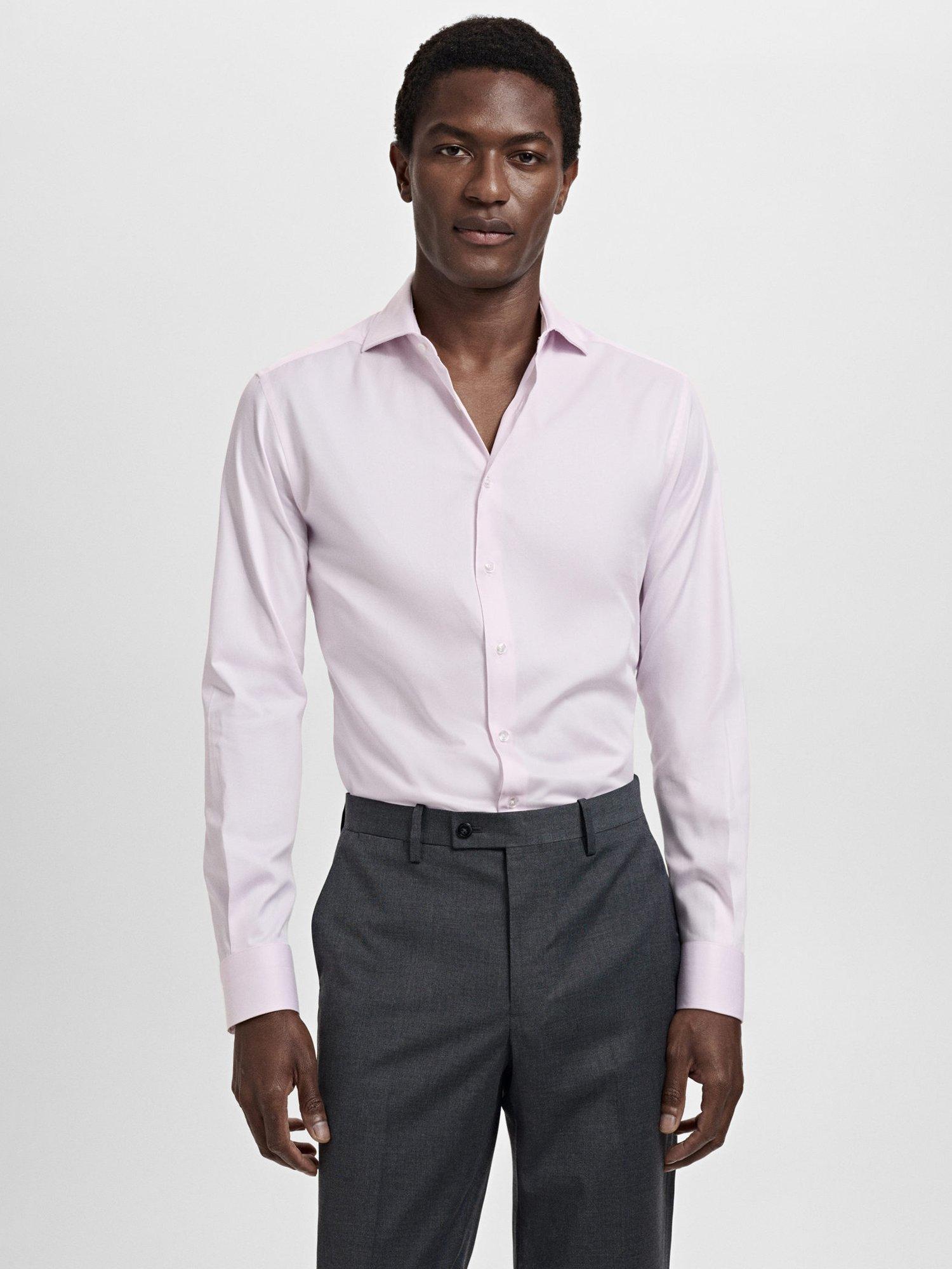 Product image 1 of 8, which shows Mango Lake City Cotton Shirt, Light Pink, L