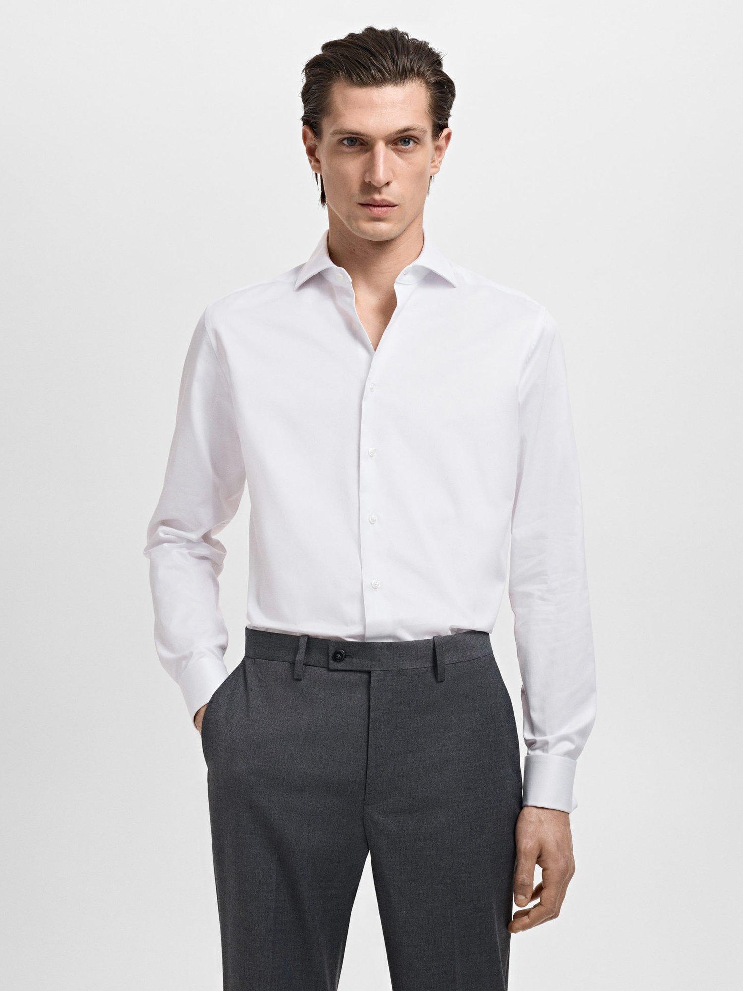 Product image 1 of 8, which shows Mango Masnou Cotton Shirt, White, XS