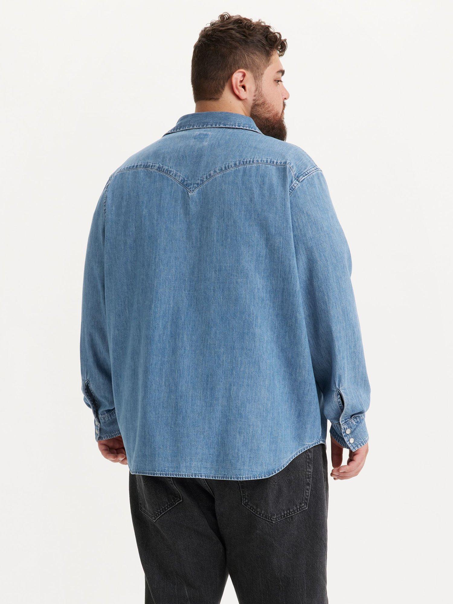 Product image 2 of 4, which shows Levi's Big & Tall Classic Western Denim Shirt, Franklin Stone, XL