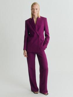 Mango Anna Double Breasted Blazer, Bright Pink - view 2, Bright Pink