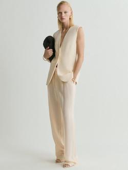 Mango Mire Longline Waistcoat, Vanilla - view 2, Vanilla