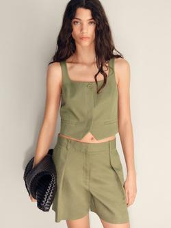 Mango Max Tailored Bermuda Shorts, Khaki, Khaki