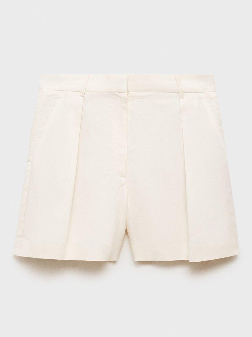 Product image 2 of 8, which shows Mango Max Linen Mix Shorts, White, 10