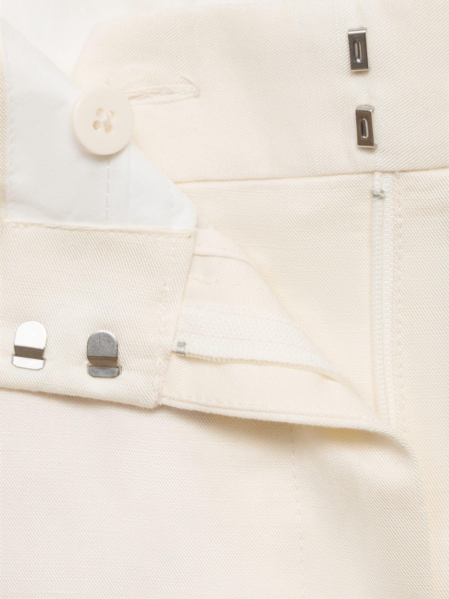 Product image 6 of 8, which shows Mango Max Linen Mix Shorts, White, 10
