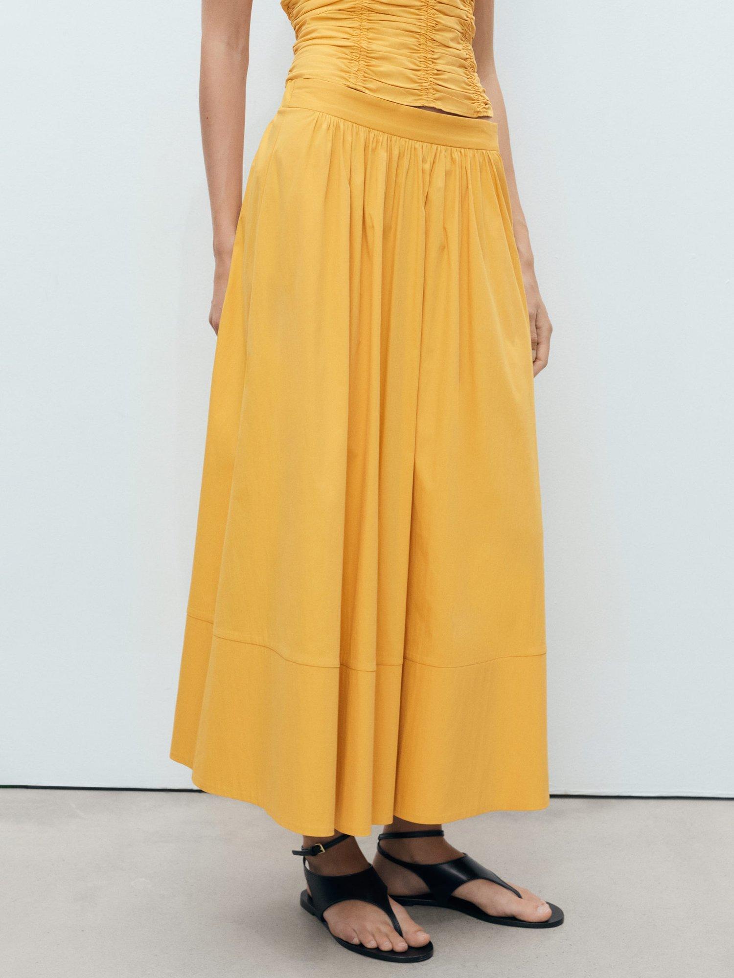 Product image 1 of 8, which shows Mango Sunny Skirt, Medium Yellow, 10