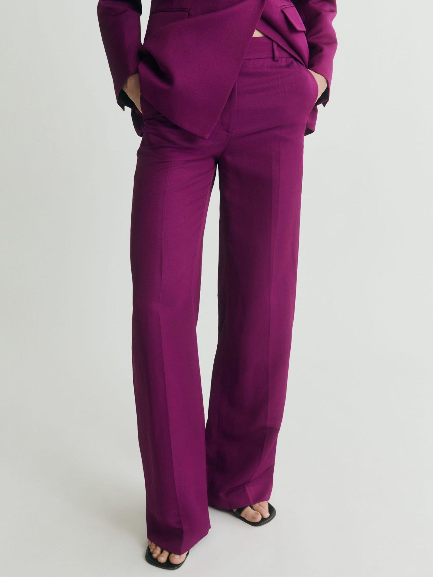 Product image 1 of 7, which shows Mango Anna Tailored Trousers, Bright Pink, 6