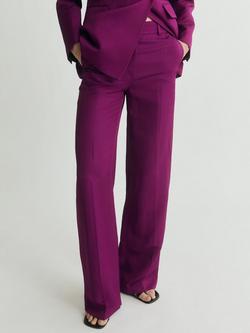 Mango Anna Tailored Trousers, Bright Pink, Bright Pink