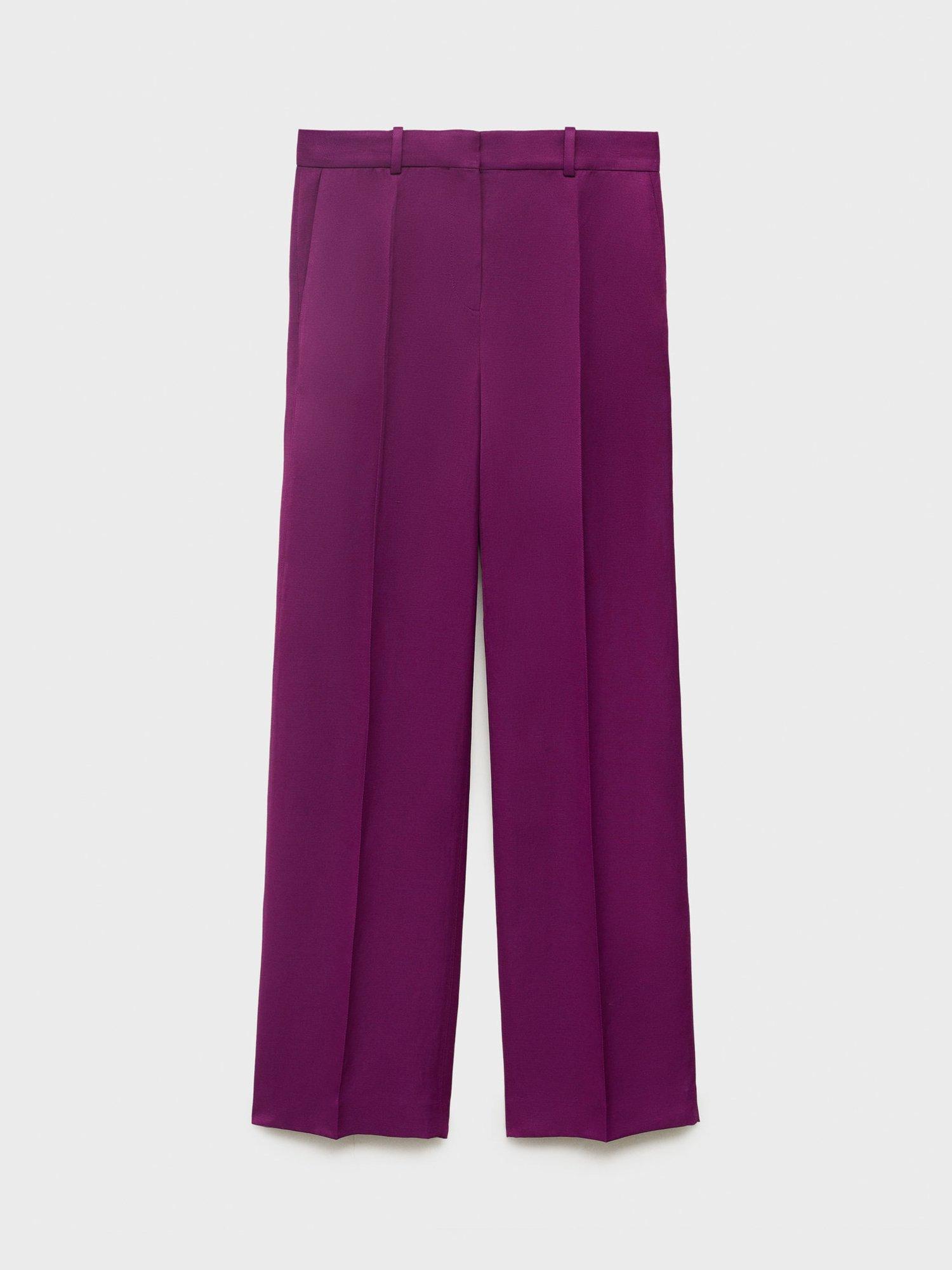Product image 3 of 7, which shows Mango Anna Tailored Trousers, Bright Pink, 6