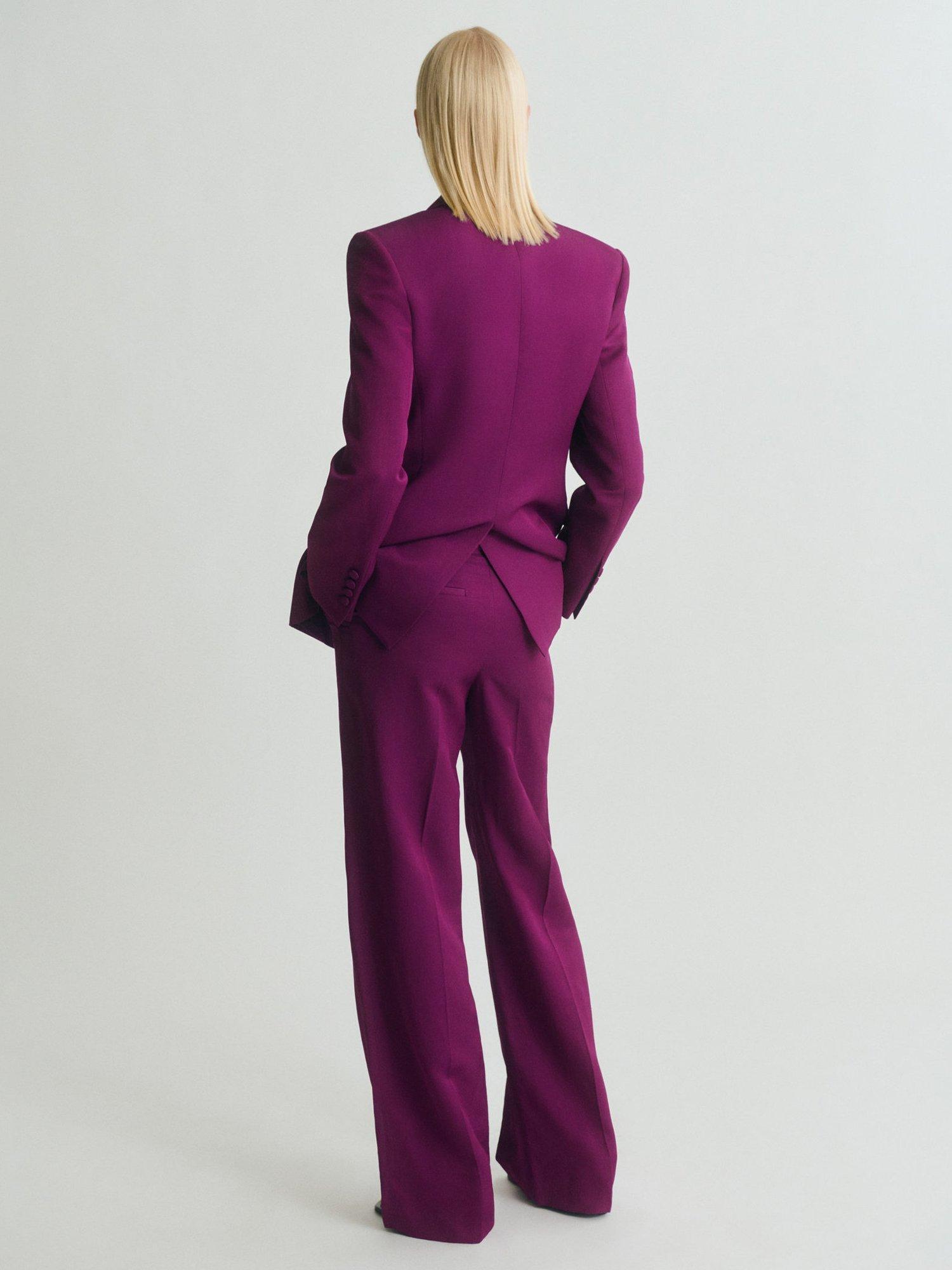Product image 4 of 7, which shows Mango Anna Tailored Trousers, Bright Pink, 6