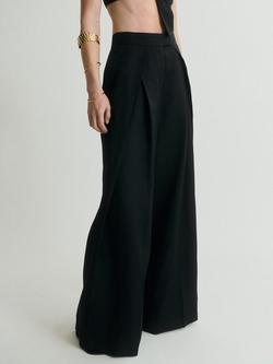 Mango Danielle Wide Leg Trousers, Black, Black