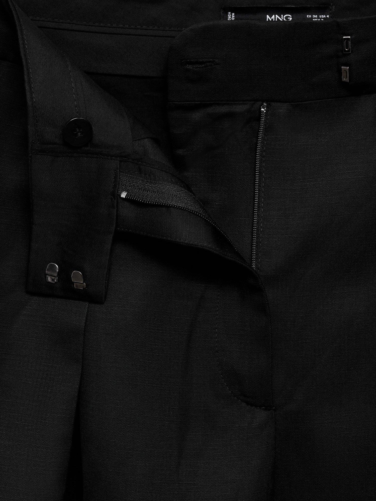 Product image 8 of 8, which shows Mango Danielle Wide Leg Trousers, Black, 6