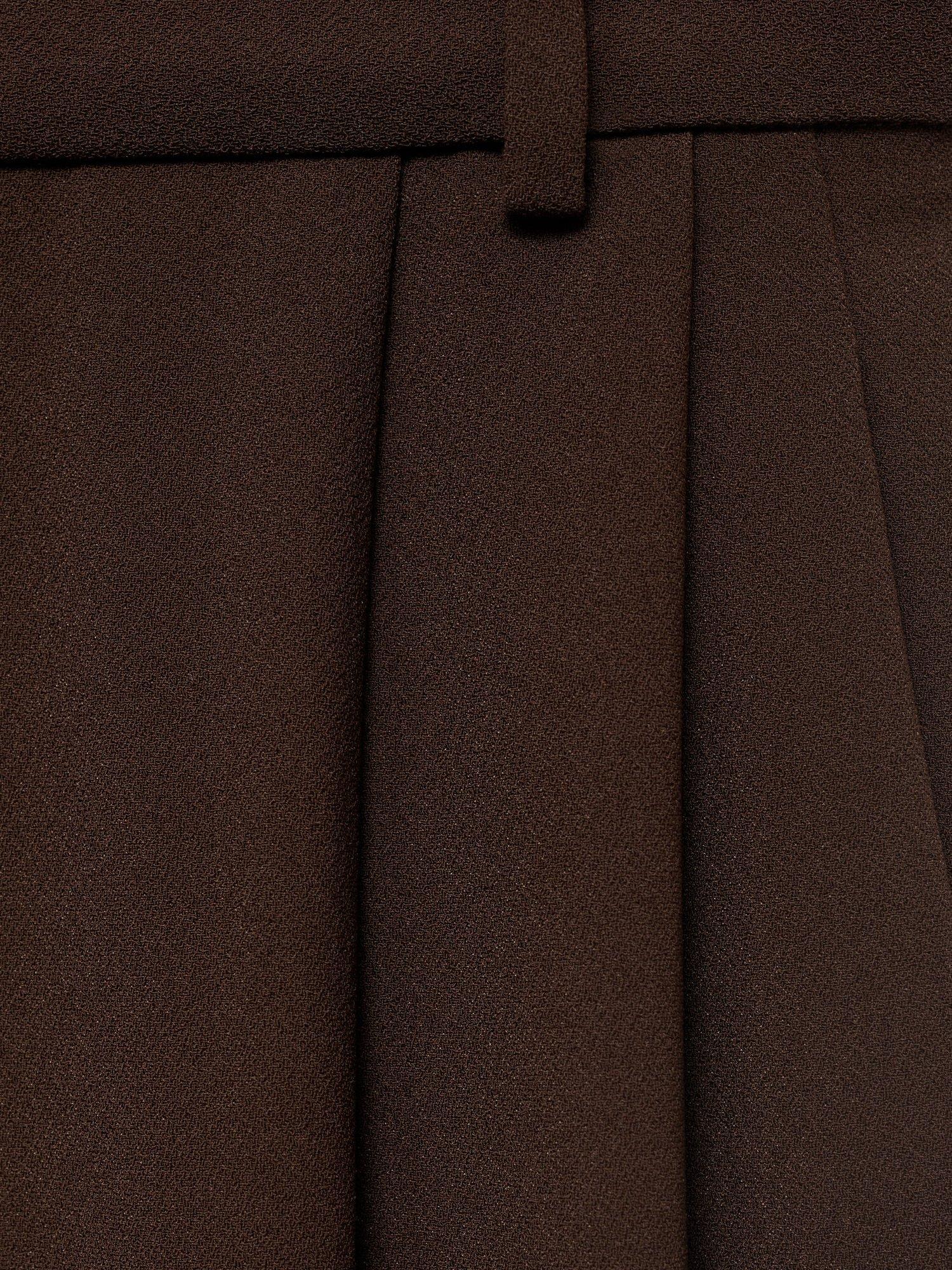Product image 7 of 7, which shows Mango Grace Pleat Detail Trousers, Dark Brown, 4
