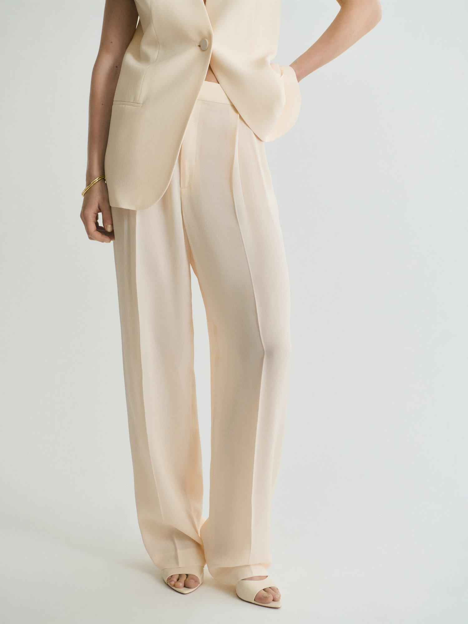 Product image 1 of 7, which shows Mango Mire Tailored Trousers, Yellow, 10