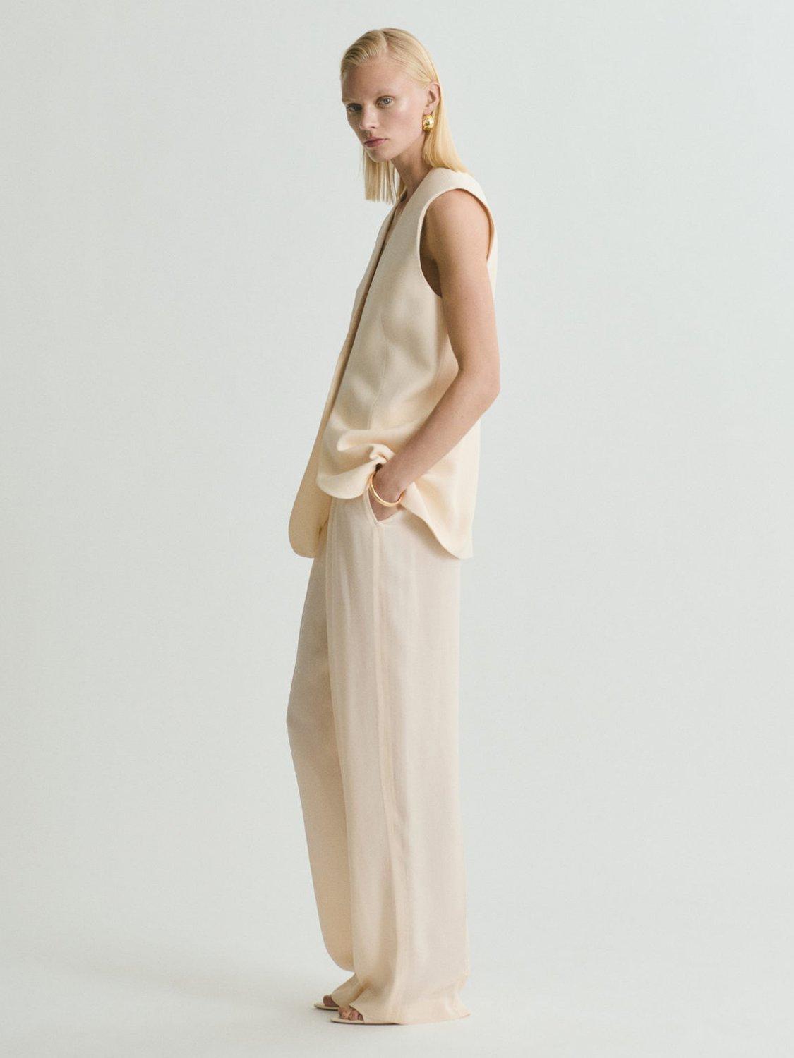 Product image 6 of 7, which shows Mango Mire Tailored Trousers, Yellow, 10