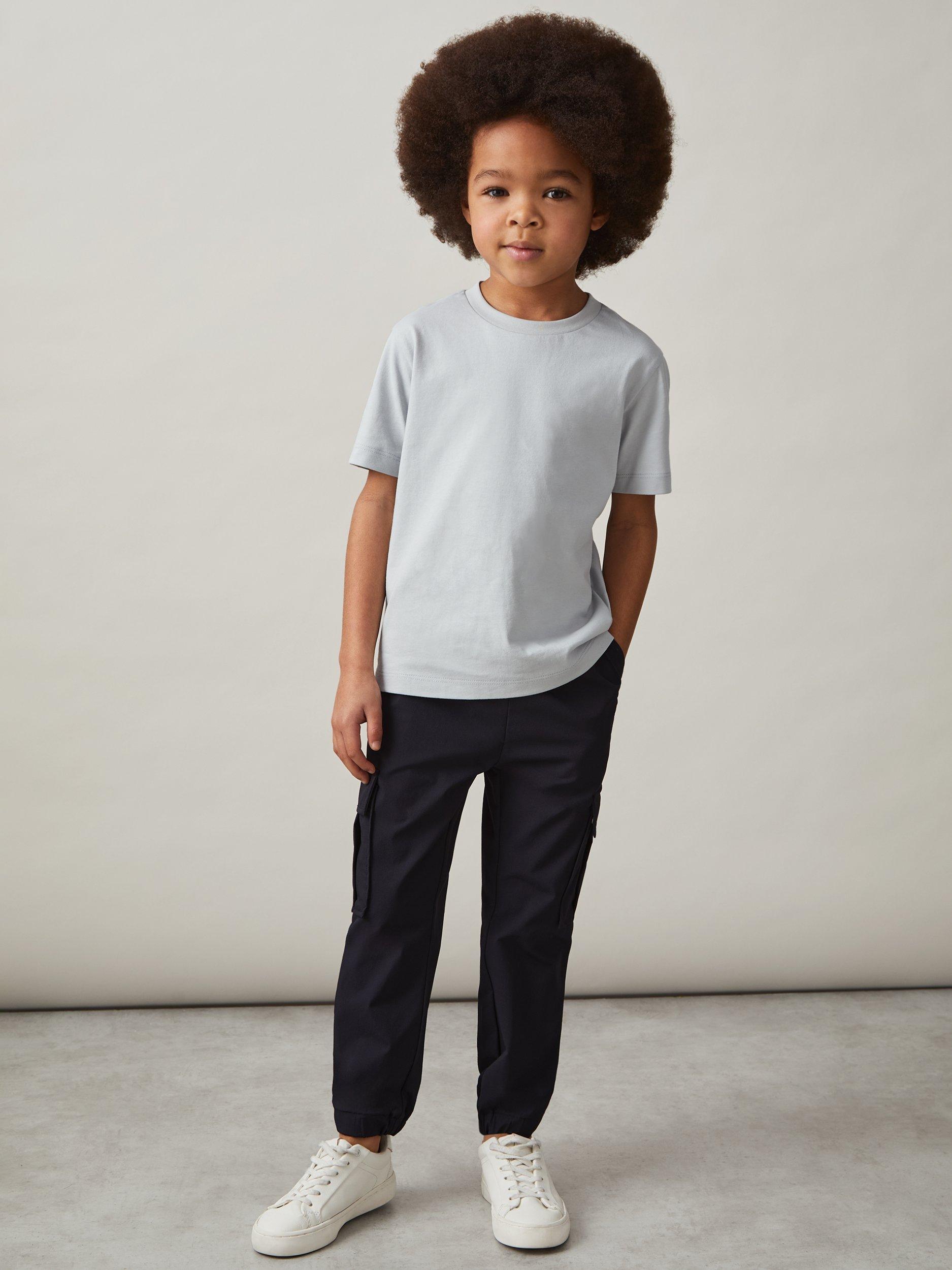 Reiss Kids' Honor Cotton T-Shirt, Mint Blue