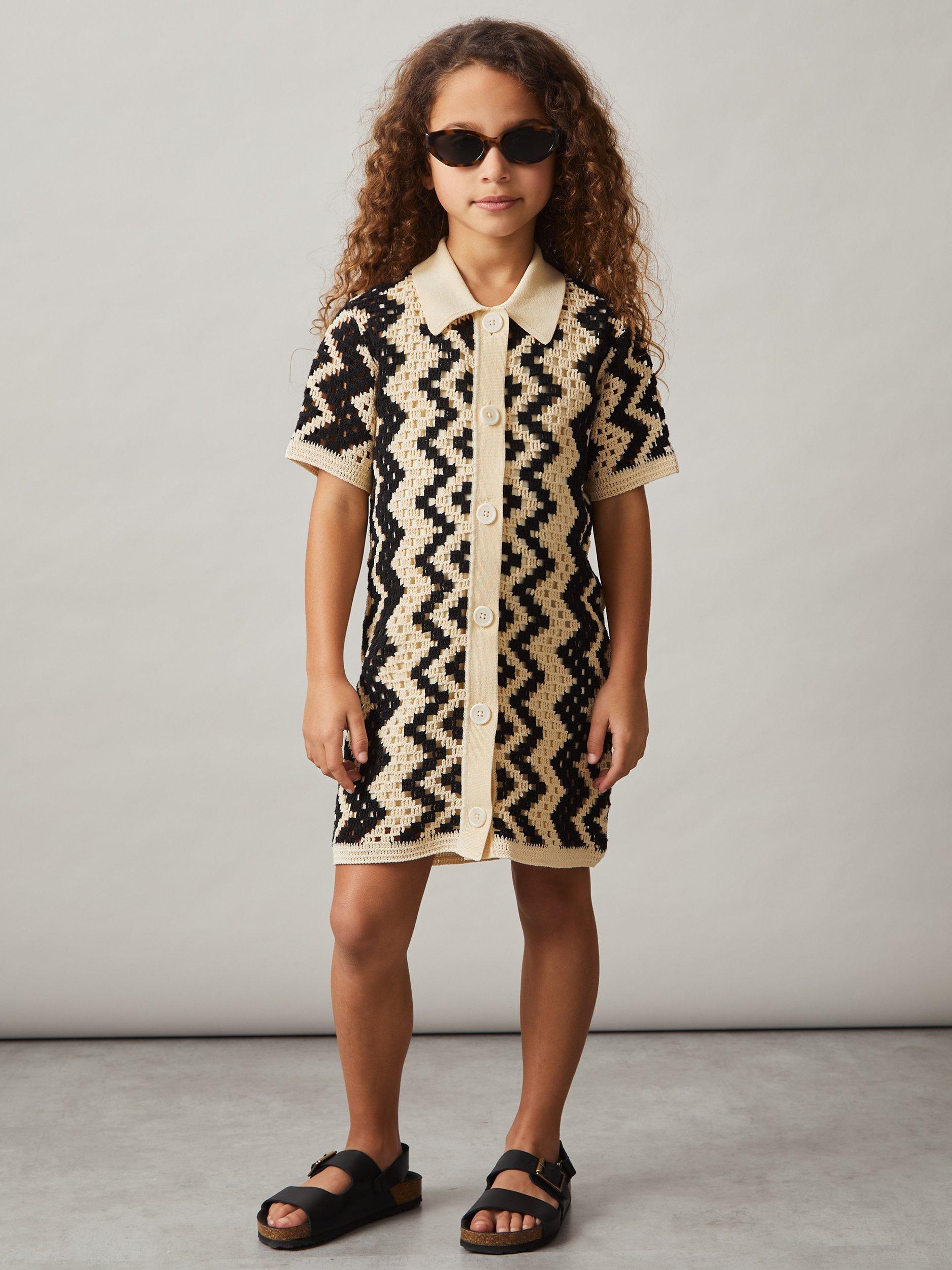 REISS/Natalie Cotton Blend かぎ編み ワンピース 010029153?fmt=auto&$background
