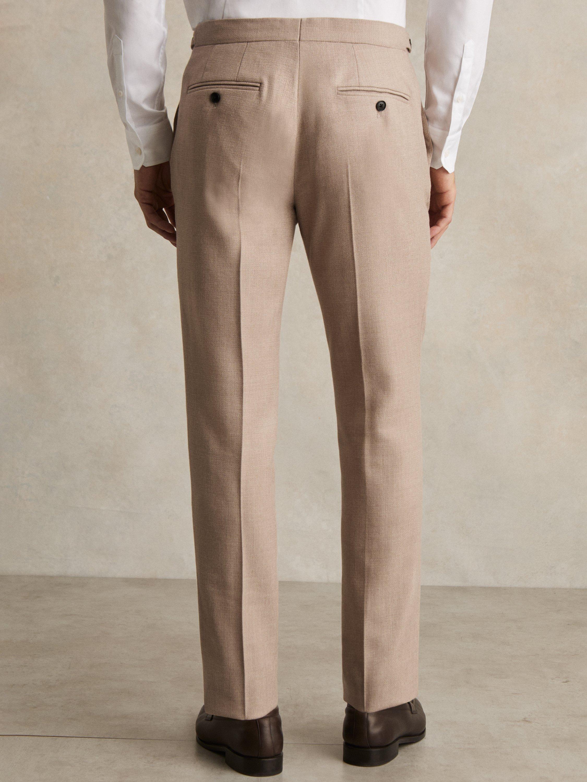 Product image 2 of 5, which shows Reiss Venus Wool Blend Slim Fit Suit Trousers, Mid Brown, 32R