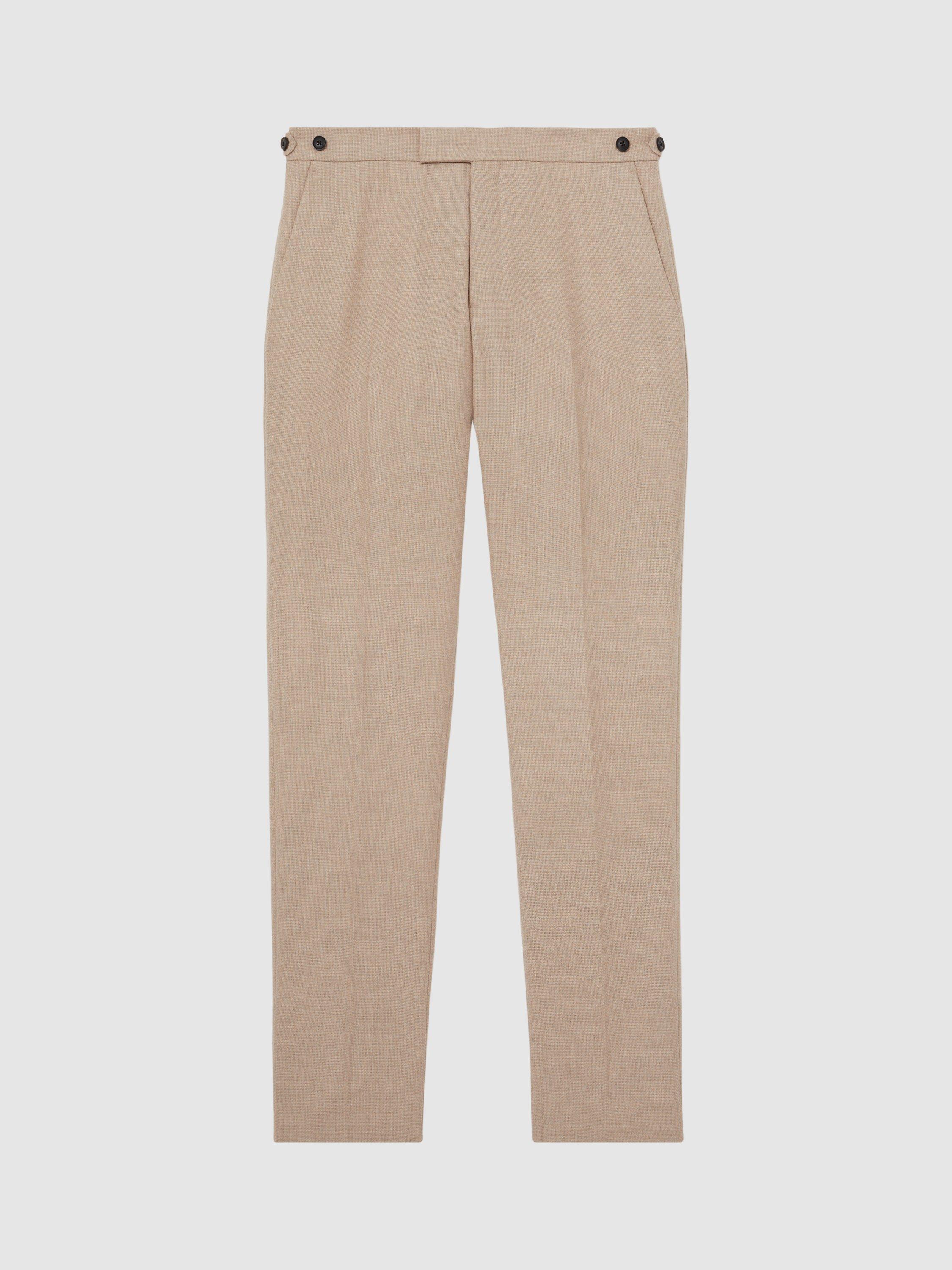 Product image 3 of 5, which shows Reiss Venus Wool Blend Slim Fit Suit Trousers, Mid Brown, 32R