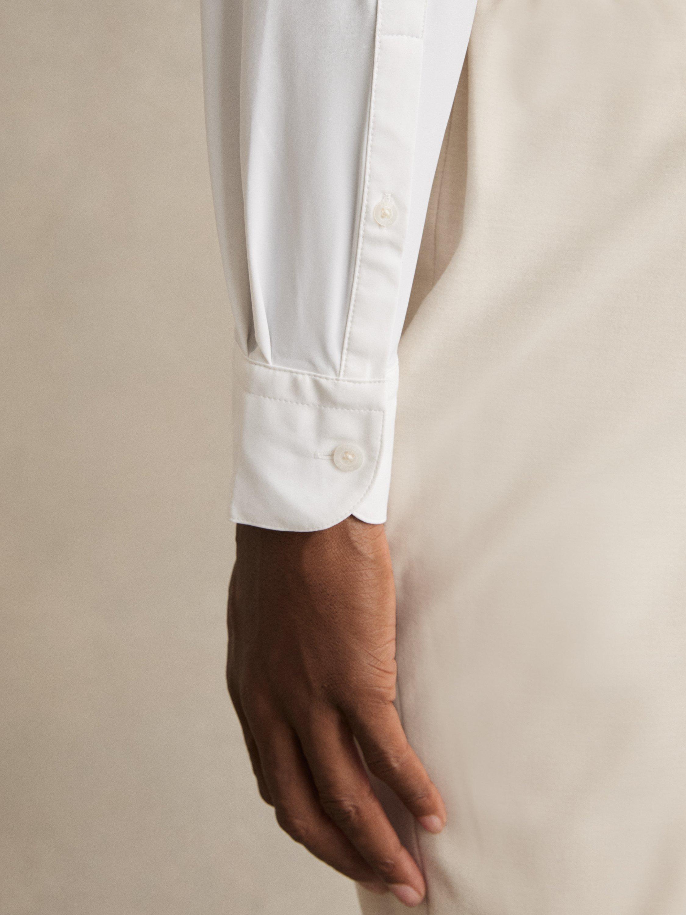 Product image 5 of 5, which shows Reiss Voyager Long Sleeved Tailored Shirt, White, XS