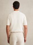 Reiss Tay Cotton Blend Pointelle Knit Zip Through Shirt, White, White