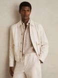 Reiss Easton Seersucker Pinstripe Harrington Jacket, Off White/Multi