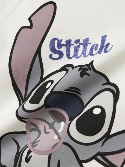 NAME IT Stitch Short Sleeve Jersey Top, Cloud Dancer - view 2, Cloud Dancer