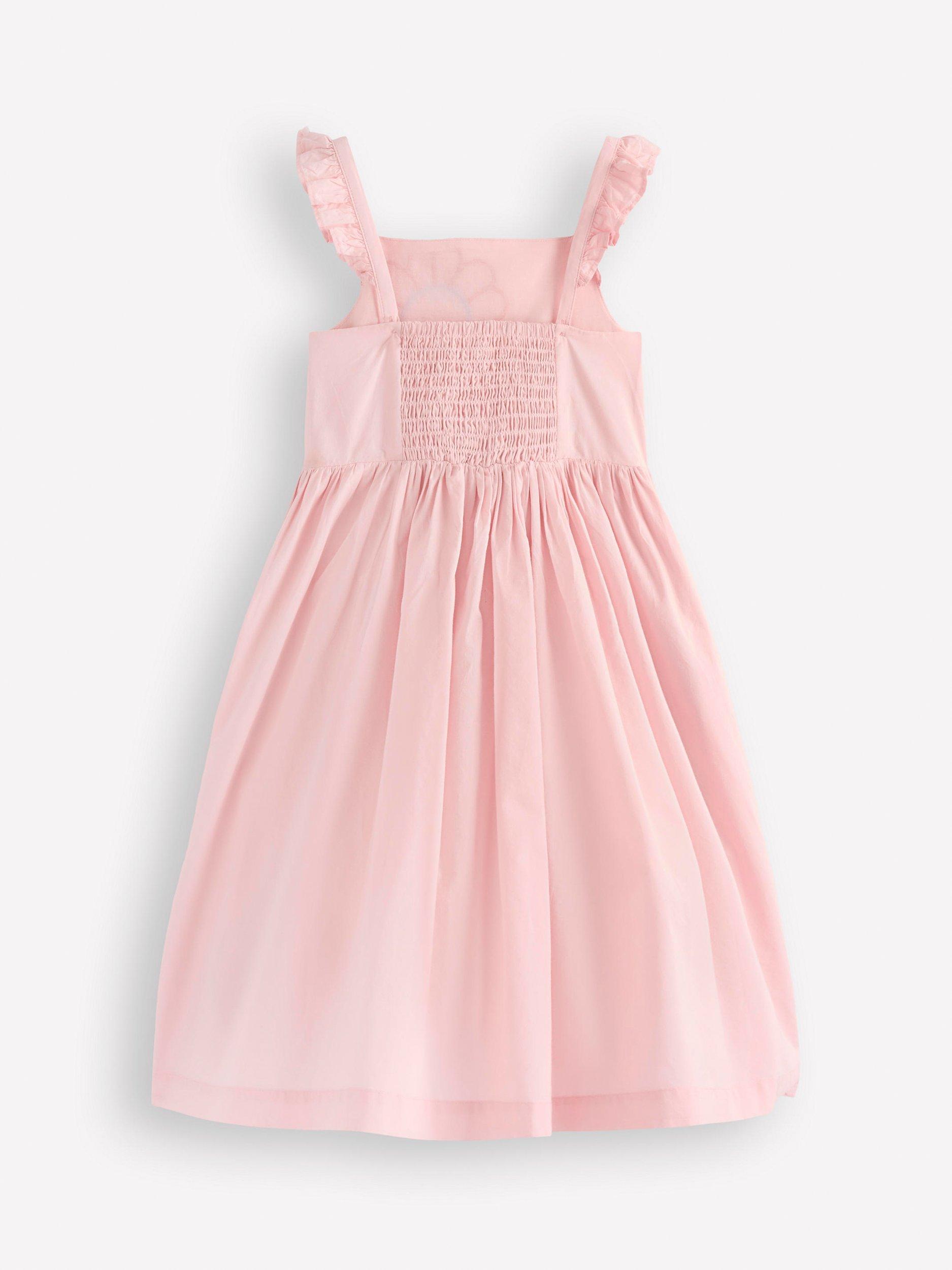Product image 2 of 3, which shows Mini Boden Kids' Annalisa Applique Sundress, Pink Flower, 2-3 years