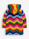 Mini Boden Kids' Romie Cotton Blend Hooded Towelling Top, Multi Wave Stripe