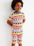 Mini Boden Kids' Cotton Snug Short Pyjamas, Fruit Stripe
