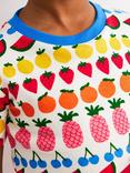Mini Boden Kids' Cotton Snug Short Pyjamas, Fruit Stripe