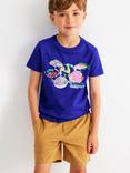Mini Boden Kids' Cotton Riso Relaxed Printed T-Shirt,  Blue Heron Fish