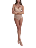 Bye Bra Lace Open Bust Shaping Bodysuit, Beige