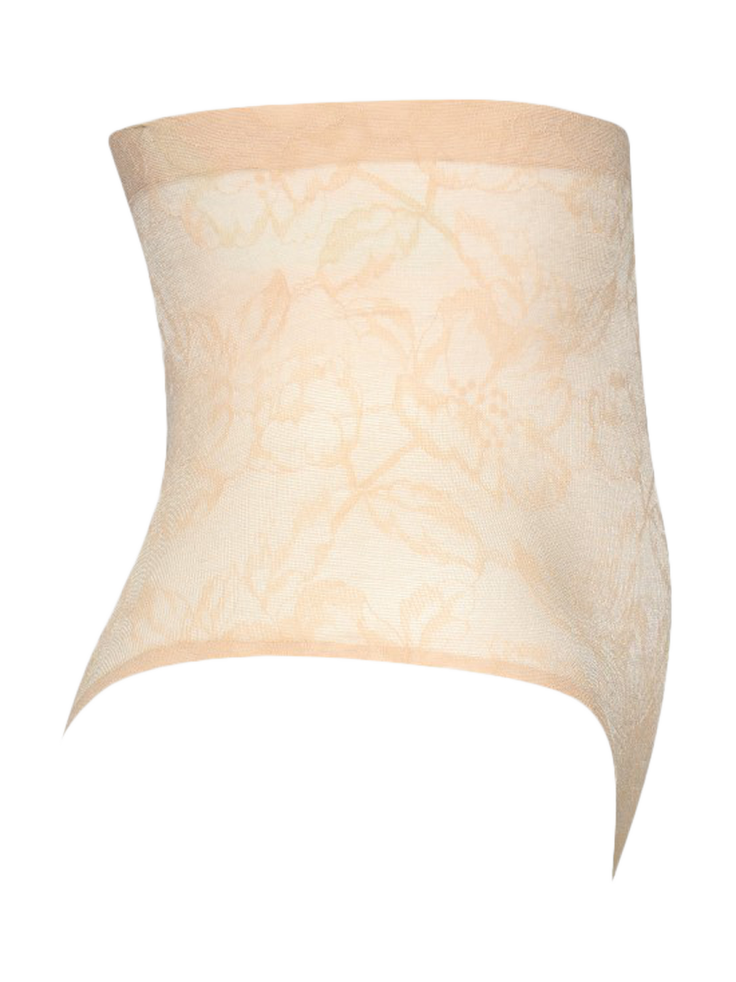 Product image 7 of 7, which shows Bye Bra Lace High Waist Shaping Thong, Beige, S