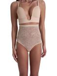 Bye Bra Lace High Waist Shaping Brief, Beige