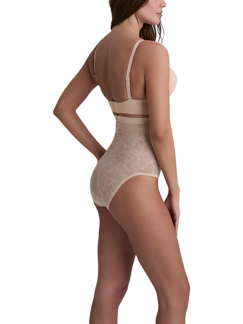 Product image 4 of 7, which shows Bye Bra Lace High Waist Shaping Brief, Beige, S