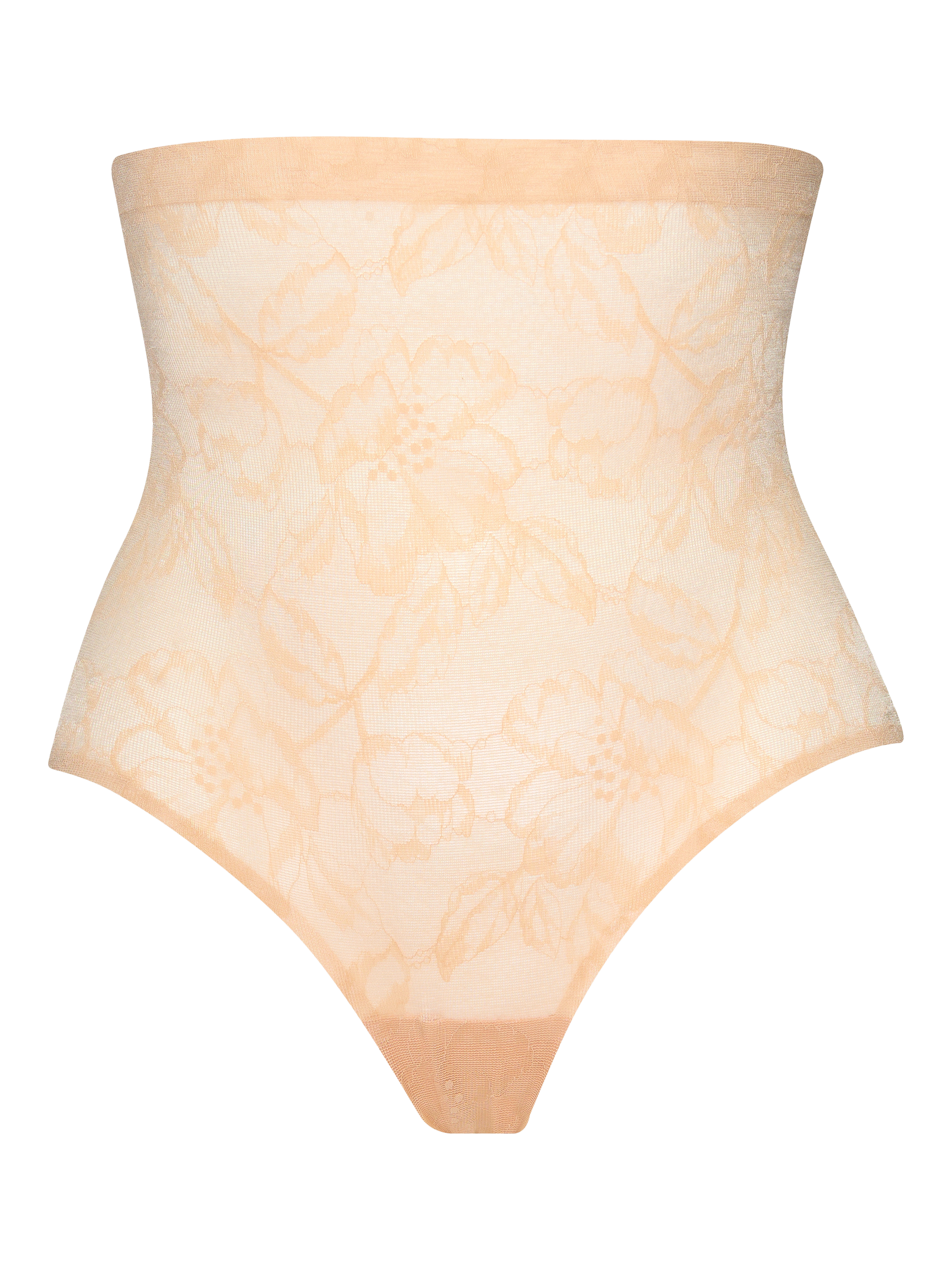 Product image 5 of 7, which shows Bye Bra Lace High Waist Shaping Brief, Beige, S