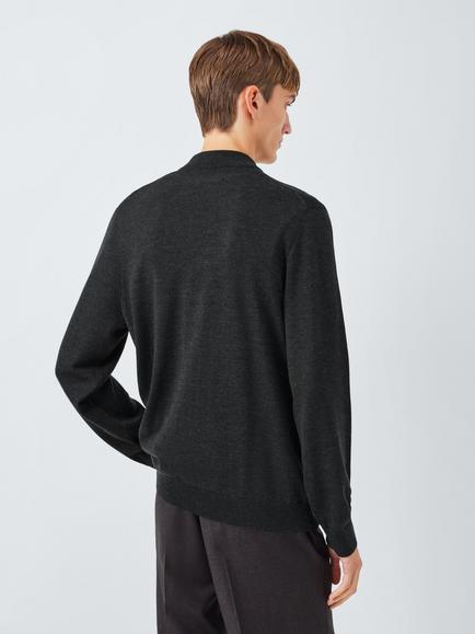 John Lewis J. Lewis The Mock Neck Wool Jumper - view 2, Black