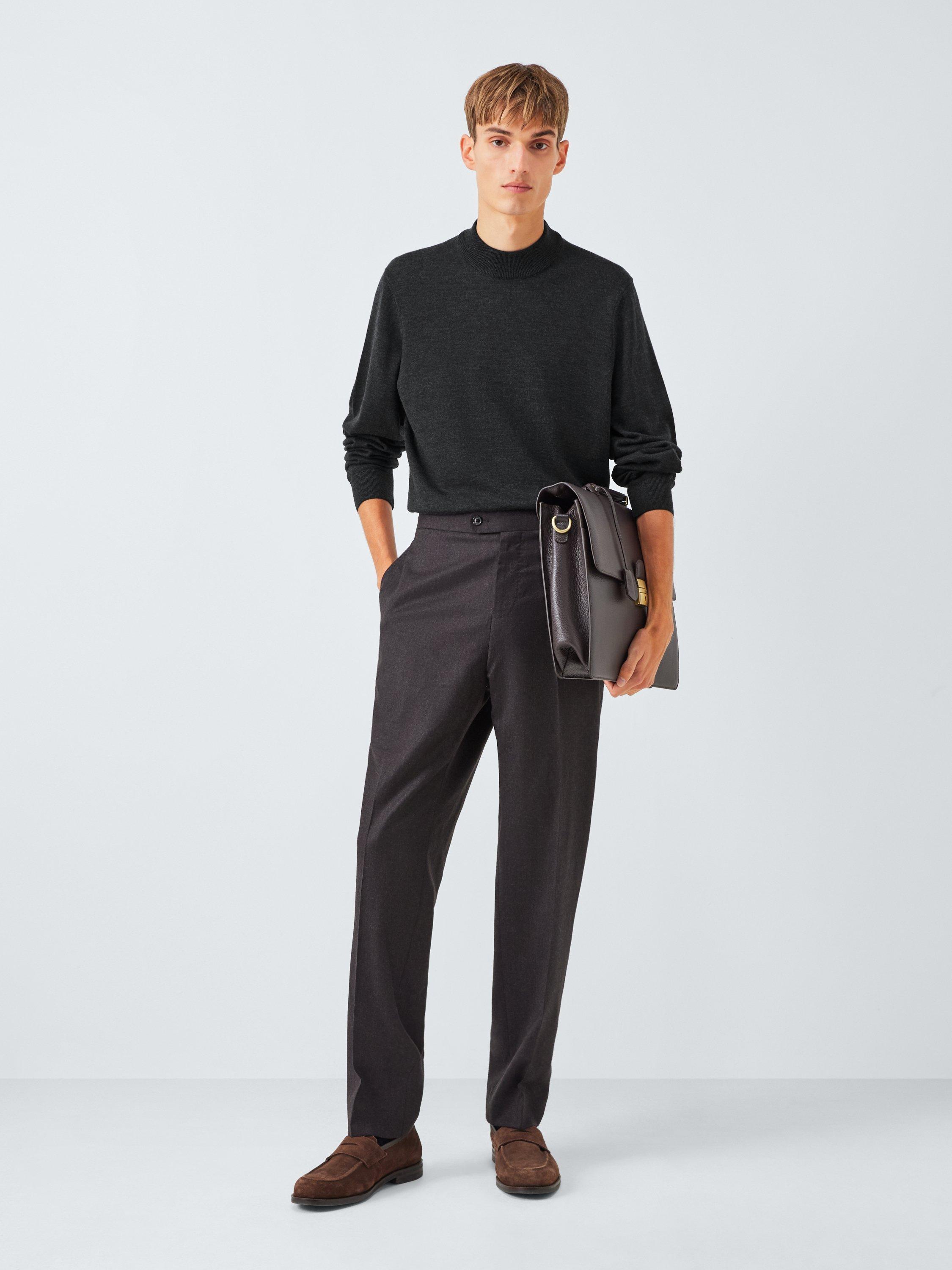 Product image 3 of 6, which shows John Lewis J. Lewis The Mock Neck Wool Jumper, Black, S